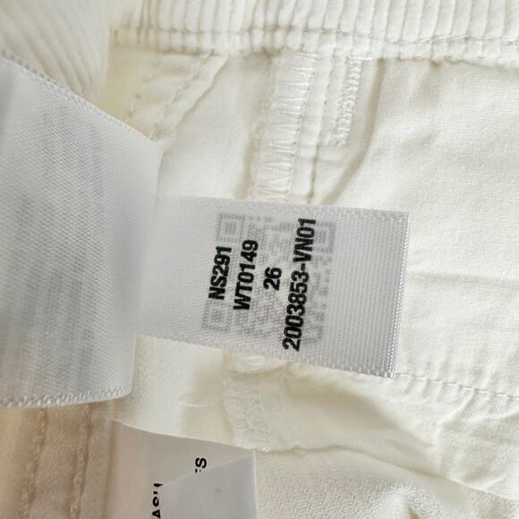 Madewell The Emmett Wide Leg Pant Corduroy Welt Pocket High Rise Ivory US 26 NWT - Picture 10 of 13